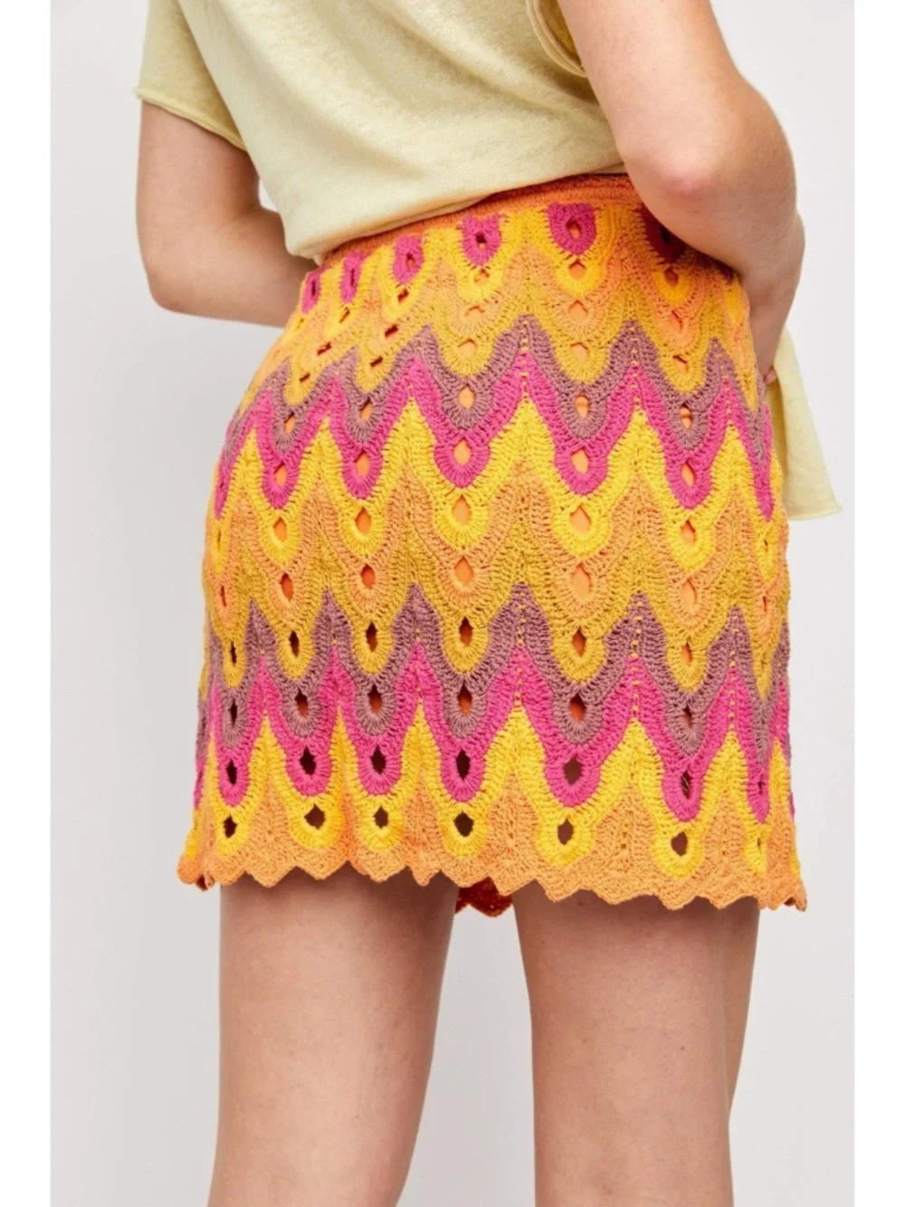 NEW Free People Heat of the Moment Crochet Skirt Almost Famous XS